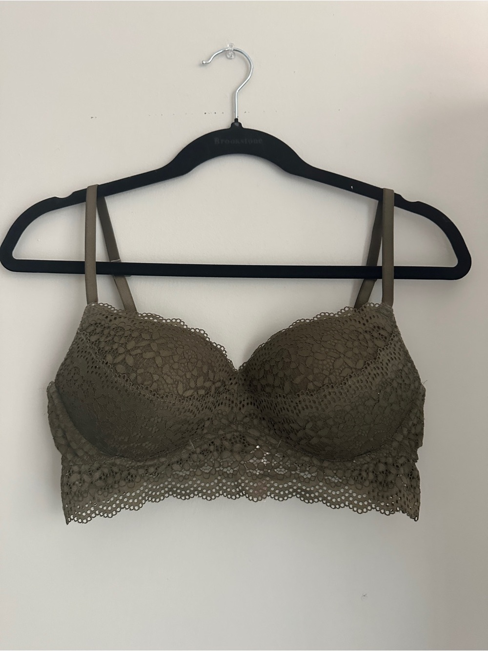 Xhilaration Olive Green Lace Longline Bralette